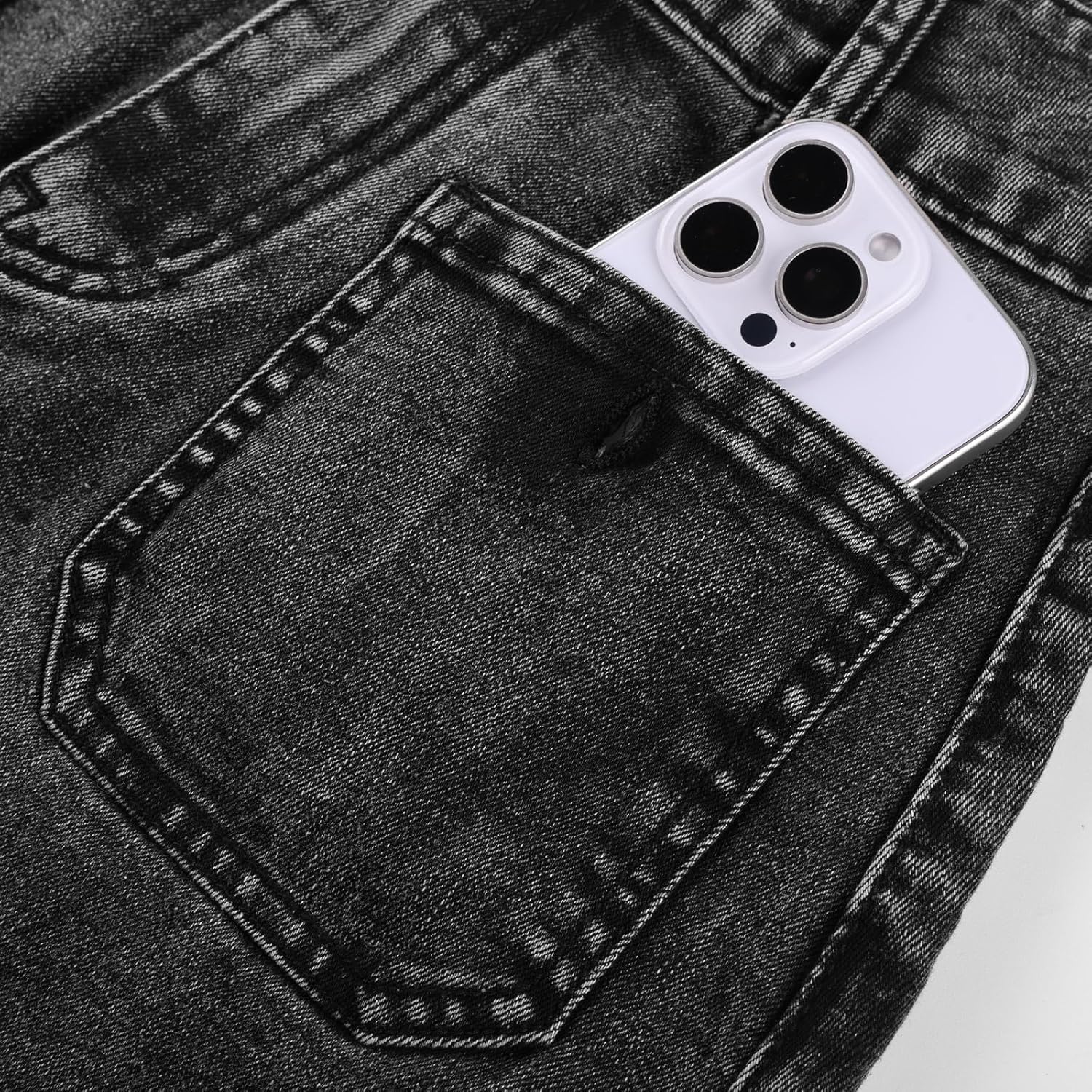 Belle Poque Denim Skirt with Belt Below Knee Length High Waisted Jean Skirts for Women