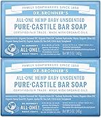 Dr. Bronner's Pure-Castile Baby Unscented Magic Bar Soaps - Made with Regenerative Organic Certified Oils - For Face, Hand, Hair Gentle on Sensitive Skin - Soap Bars for Men & Women -2 Pack, 10 oz