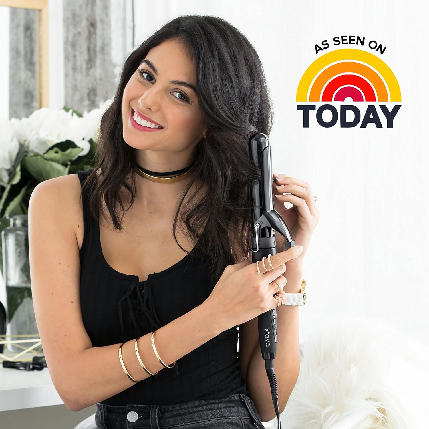 5 in 1 Professional Curling Iron and Wand Set - 0.3 to 1.25 Inch Interchangeable Ceramic Barrel Wand Curling Iron - Dual Voltage Hair Curler Set for All Hair Types with Glove and Travel Case by Xtava : Beauty & Personal Care