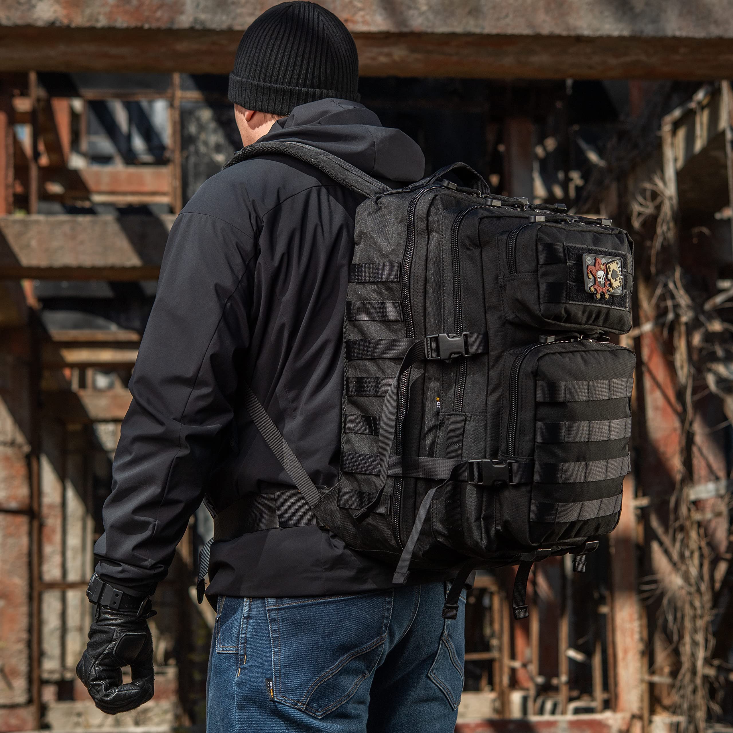 M-Tac Zaino tattico Molle – Zaino militare 20 litri, Nero , 20L