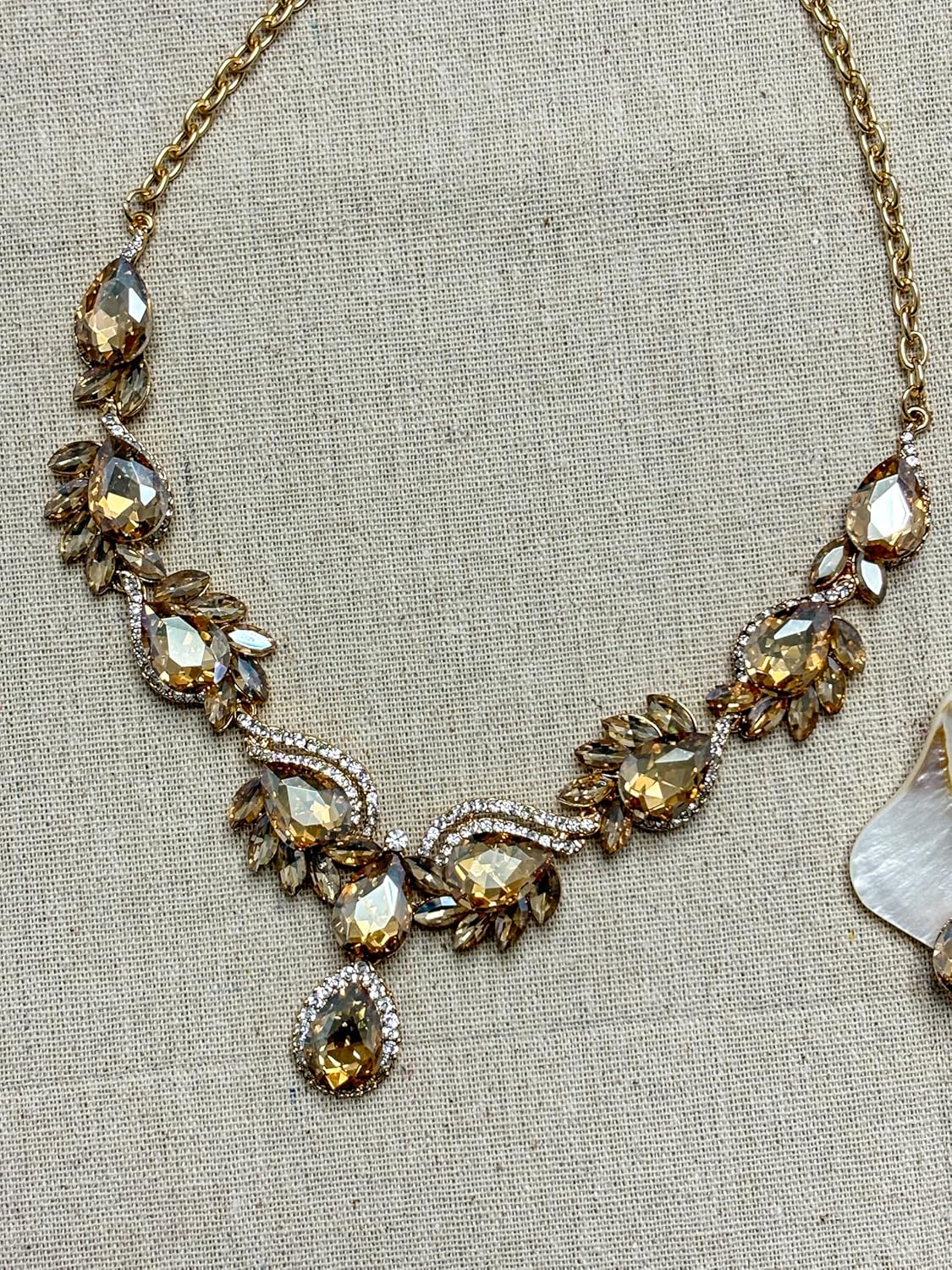 Women Jewelry Set Rhinestone Crystal Bride Statement Choker Necklace Teardrop Cluster Dangle Earrings Set for Wedding Prom Party - Image 4