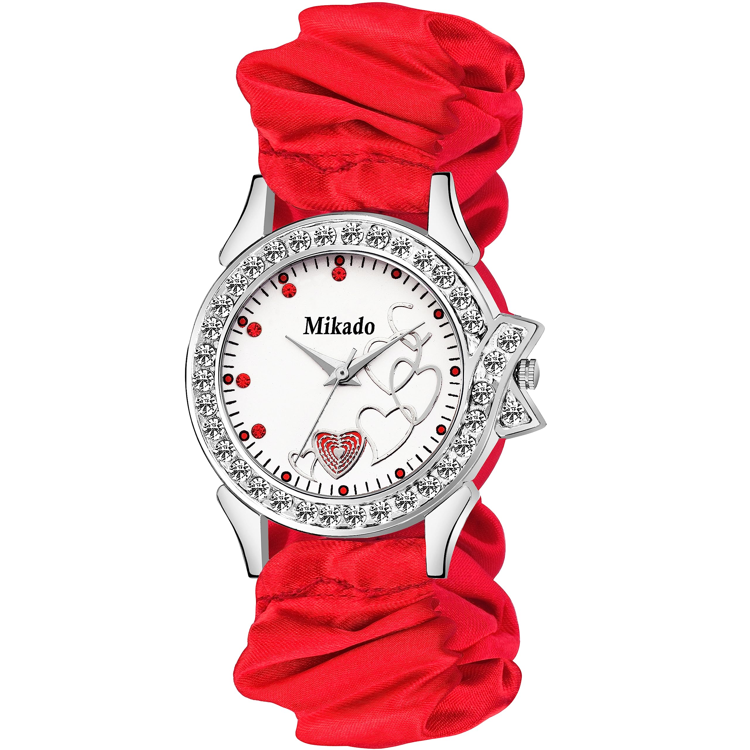 Mikado Red Adorable Artistic Scrunchy Strap Beautiful Analog Watch for Women & Girls (B0C7LBHNH2) Amazon Price History, Amazon Price Tracker