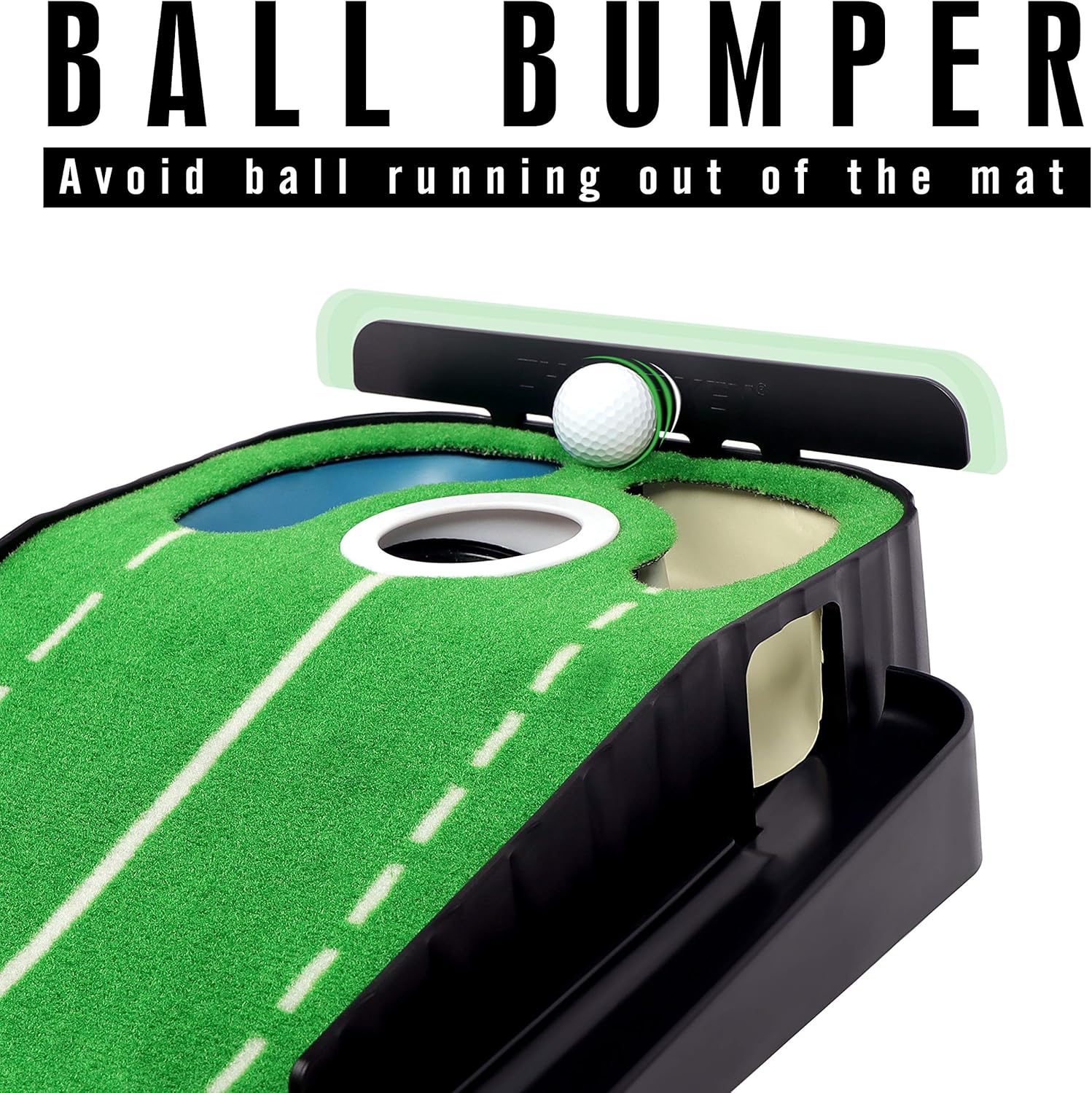 CHAMPKEY Hazard-PRO Golf Putting Mat（1.25' x 10'） ｜2 Speeds Golf Putting Green Mat｜Advanced Guides with Ball Bumpers Golf Practice Mat Ideal for Putting Training : Sports & Outdoors