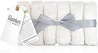 Vista 9 de Parker - Paquete de 6 paños de muselina 100% algodón, suaves, absorbentes y naturales, color blanco