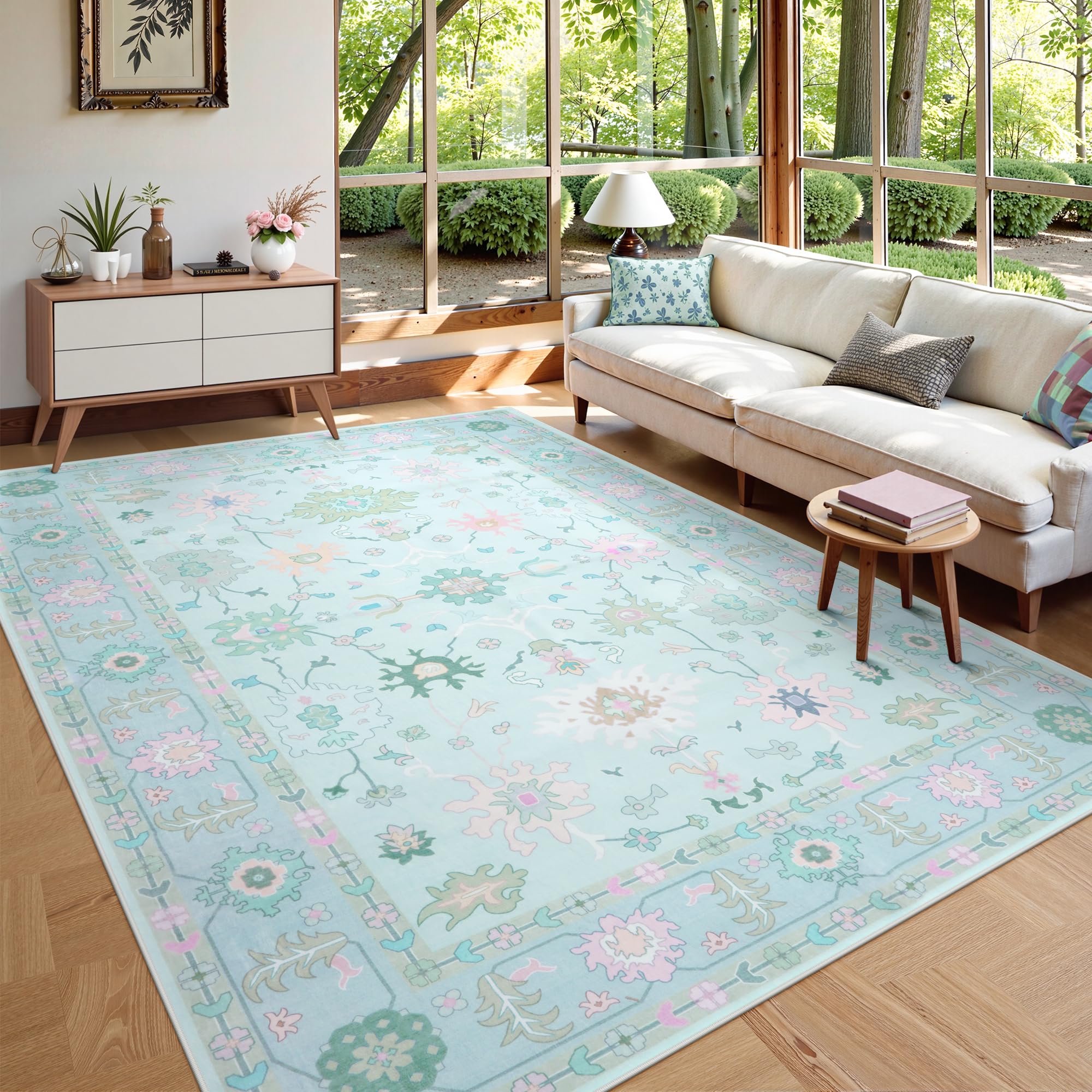 Amazon.com: LIVEBOX Washable Oushak Rug Non Slip 8 x 10 Rugs for