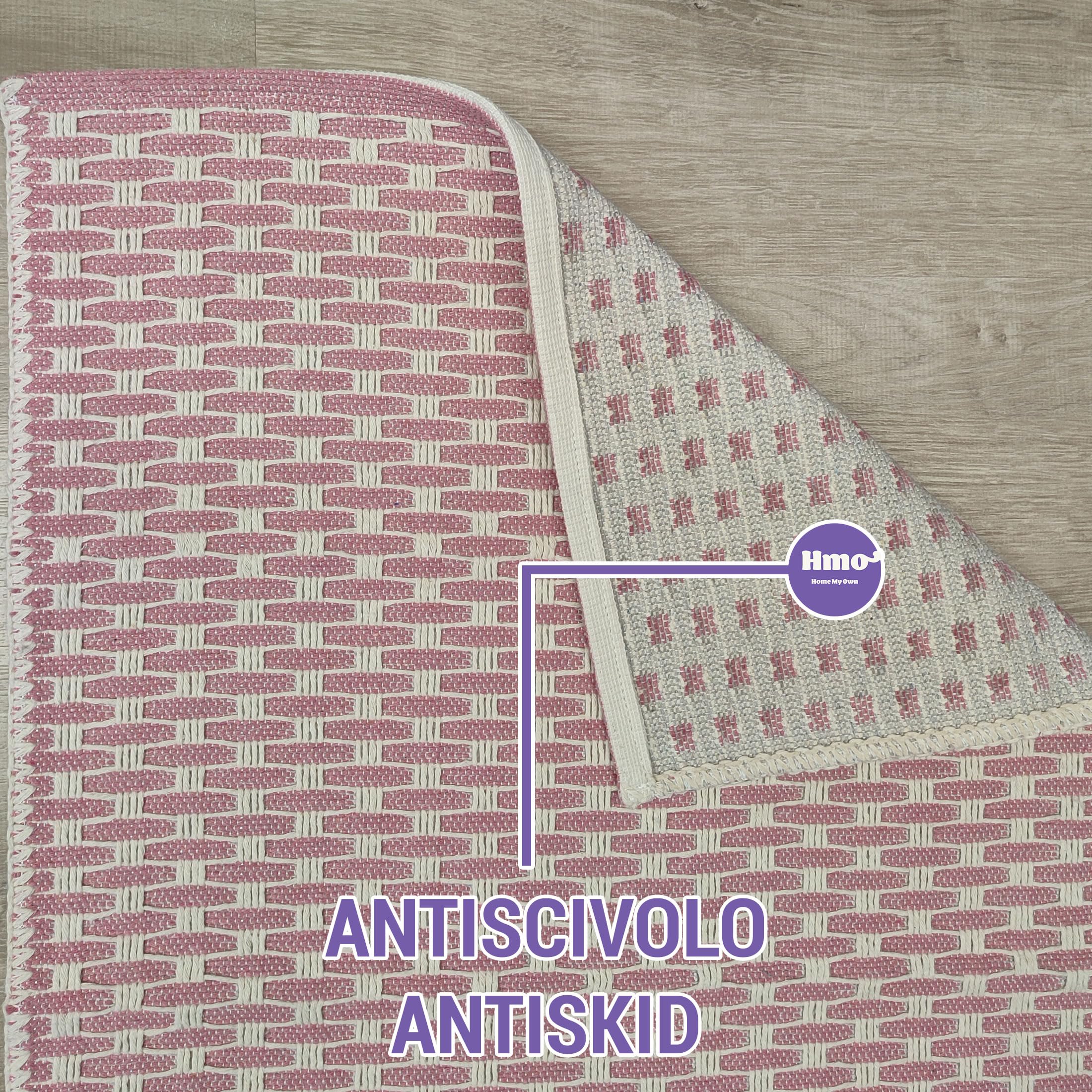 Home My Own | Passatoia Cucina Antiscivolo Lavabile a Pelo Corto Tappeto Passatoia Assorbente da Bagno o Soggiorno 100% Cotone Riciclato Tappeto Moderno Lavabile in Lavatrice, Dimensione: 80X150 cm
