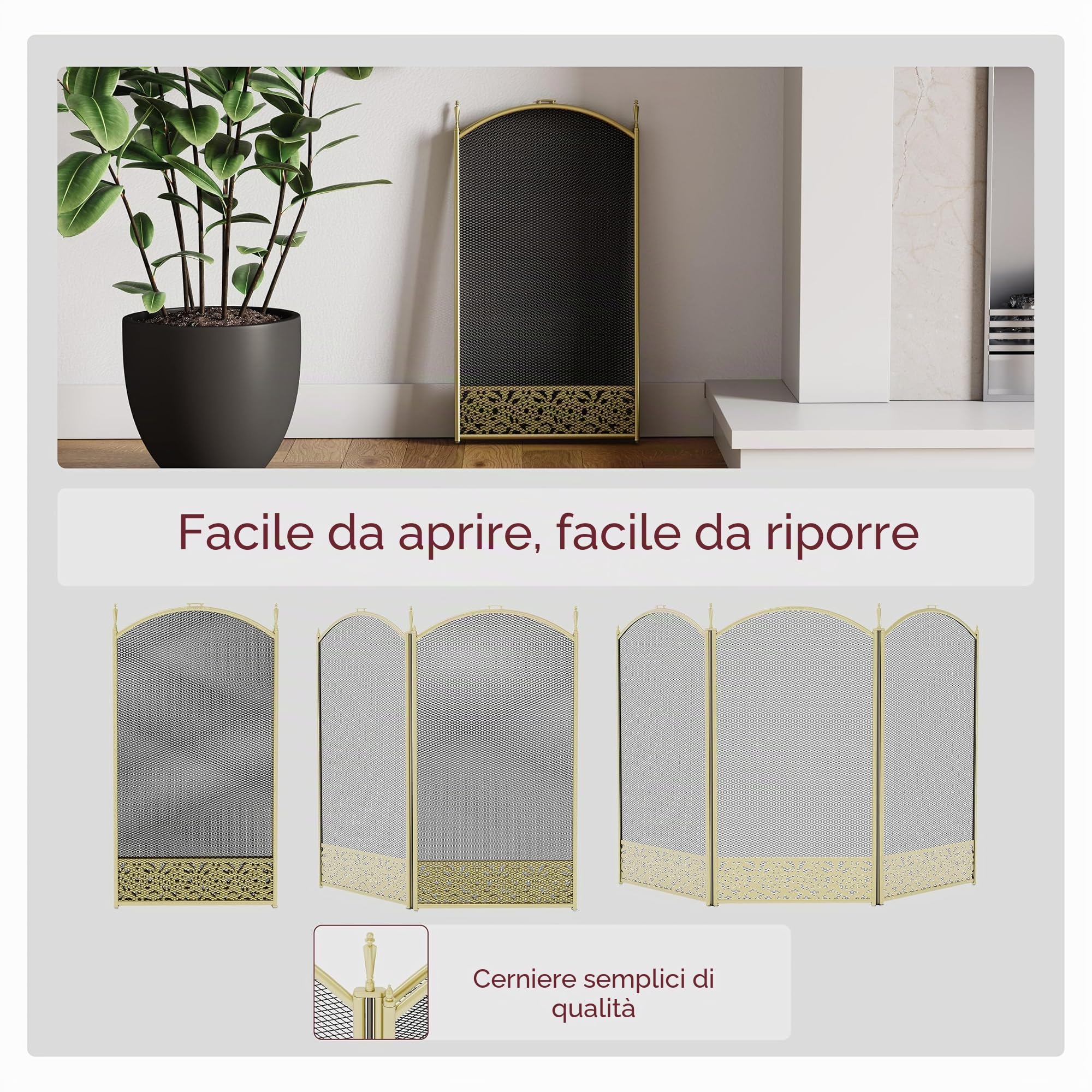 Home Discount Fire Screen, in Ottone