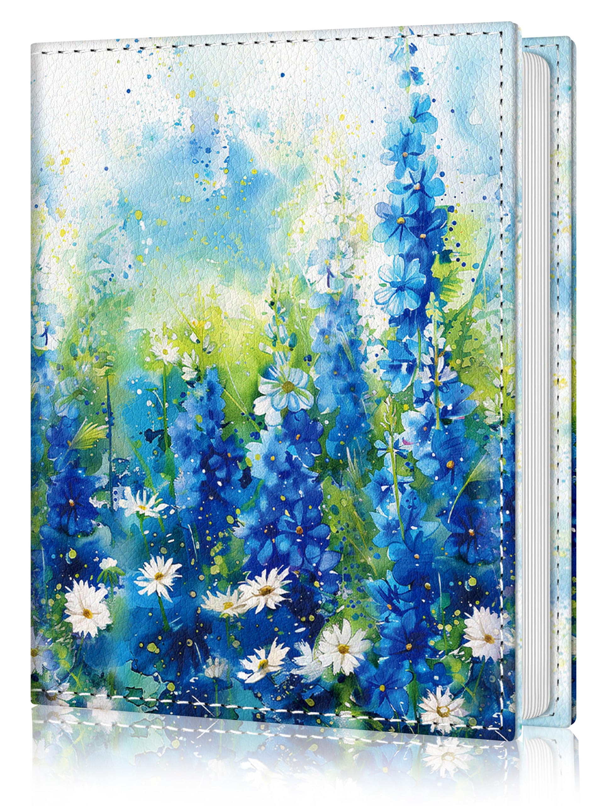 Photo Album 4x6, 56 Pockets Small Picture Book Blue Daisy Flower