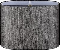 Vista 9 de Aspen Creative 37051A lámpara de araña de construcción en forma de campana dura de transición ovalada en tela de lino blanco desvanecido, 16 1/2