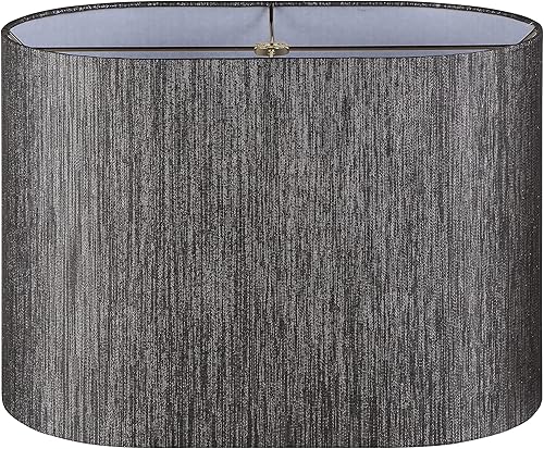 Aspen Creative 37003 Pantalla de lámpara de araña ovalada contemporánea con forma de araña en gris plateado oscuro, 15 1/2 pulgadas de ancho (9