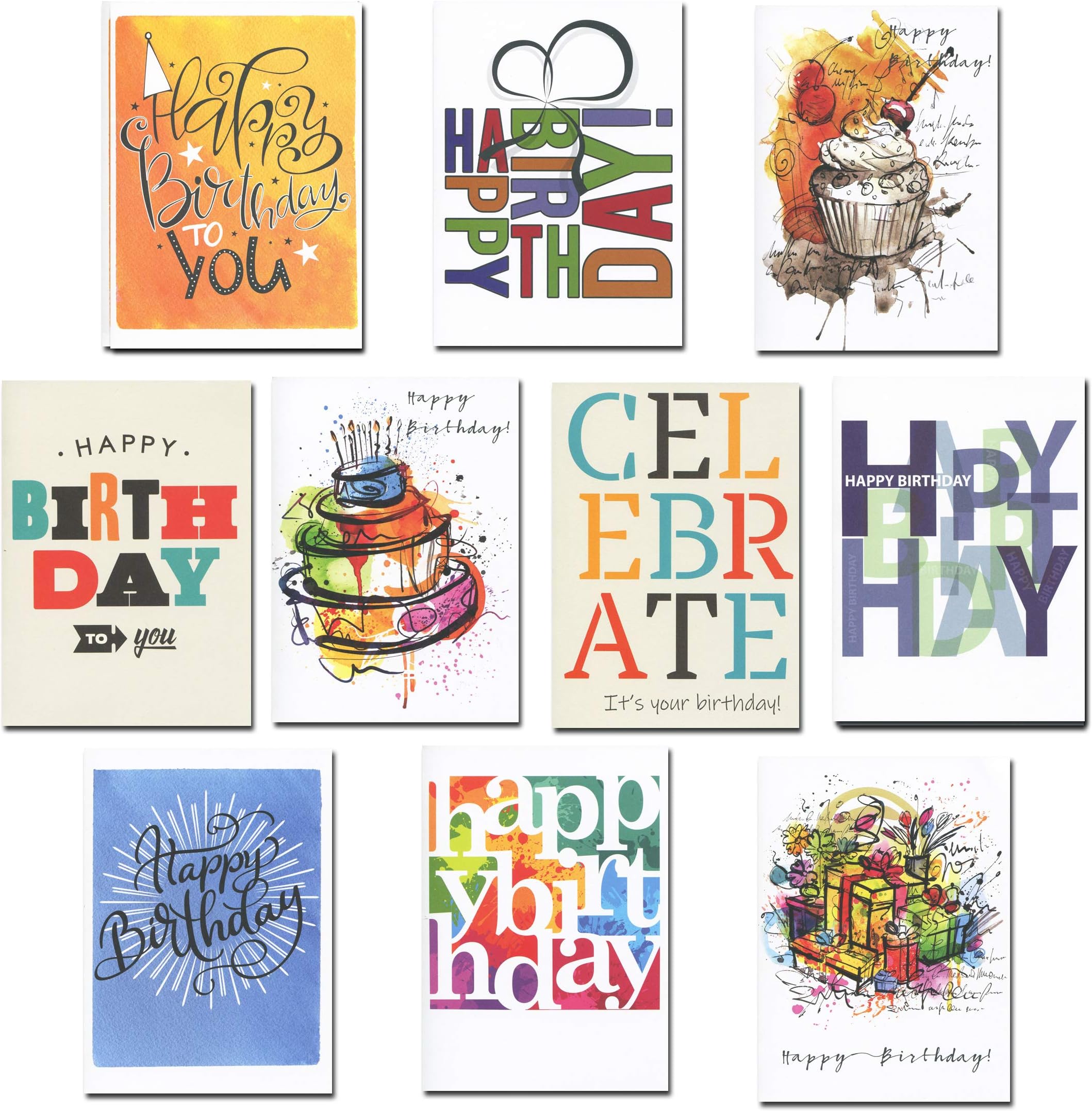 CroninCards Birthday Cards Business Assortment 30 Cards Greeting Inside each 32 Envelopes Made in USA