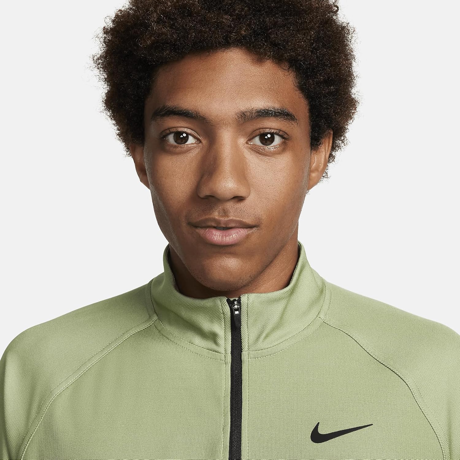 Nike Tour Men's Dri-FIT ADV 1/2-Zip Golf Top (Oil Green/Honeydew/Black, FD5833-386) Size Medium - Image 3