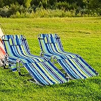 Vista 12 de Tangkula Sillón de playa, silla de bronceado plegable al aire libre con agujero para la cara/brazo, 2 asas de transporte, almohada, respaldo
