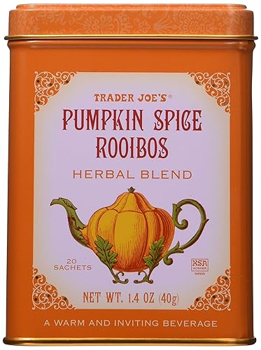 Trader Joes bebida de mezcla de hierbas de rooibos picante y calabaza 20 saquitos