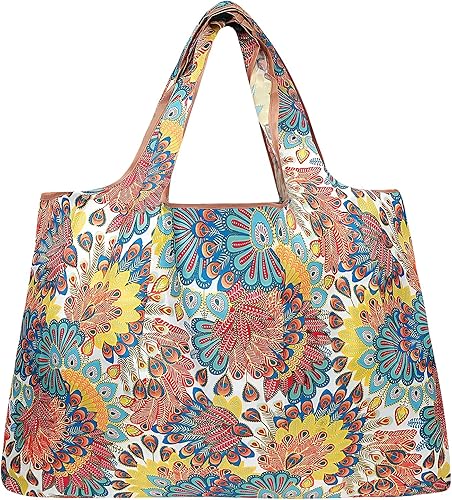 Miniatura 3 de allydrew Bolsas grandes plegables de nailon reutilizables paquete de 5