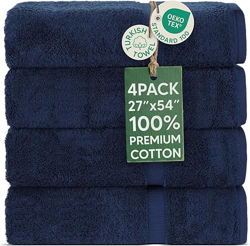 Vista 113 de Chakir Turkish Linens - Toallas de baño turcas de 100% algodón (35 x 70 pulgadas, toallas de baño grandes, color aguamarina)