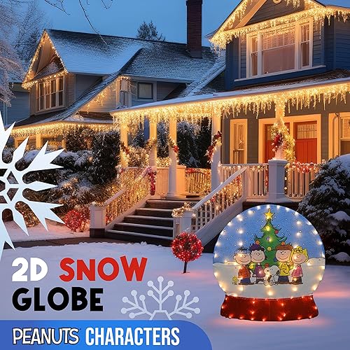 Miniatura 7 de ProductWorks 36" LED Snow Globe Peanuts, Snoopy & Charlie Brown Outdoor Christmas Decorations
