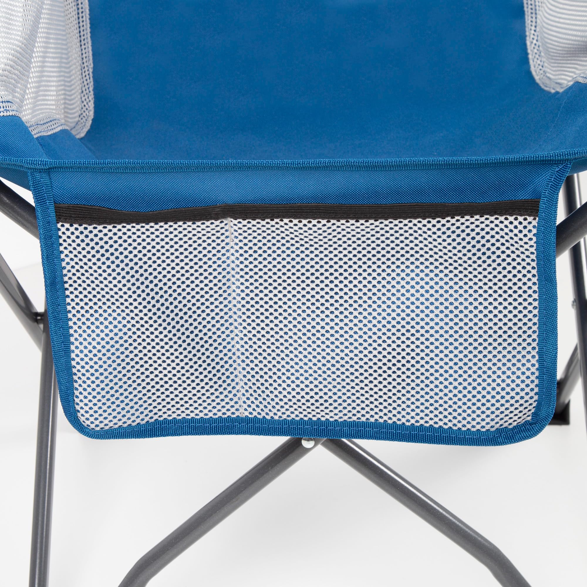 Aktive 63027 - Sedia da campeggio pieghevole antiribaltamento con griglia di ventilazione, portabicchieri e tasca, dimensioni 48x50x86cm, stabile e portatile, accessori da campeggio, sedie pieghevoli