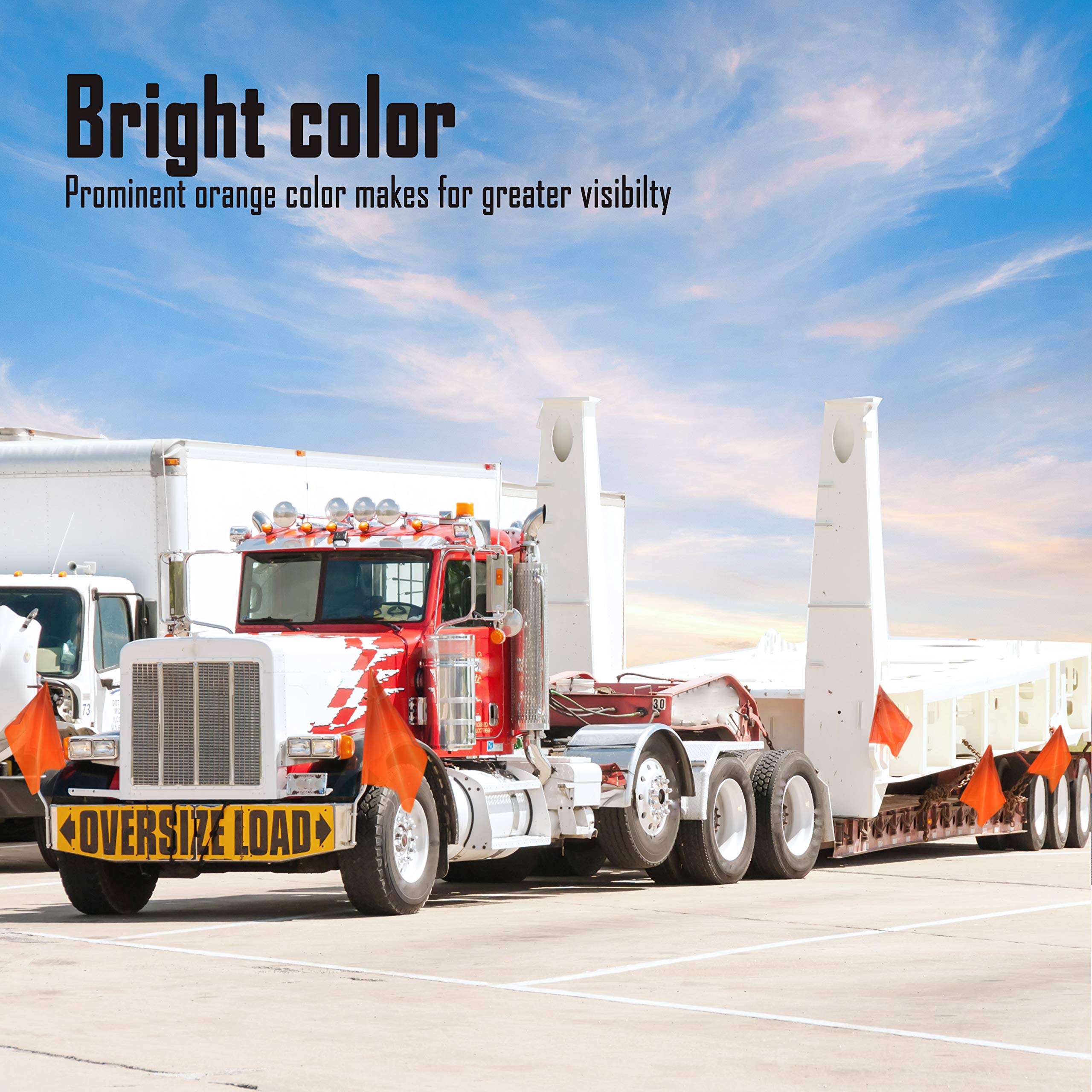 Buy Bright Orange Safety Wide Load Flag Traffic Warning Flags for