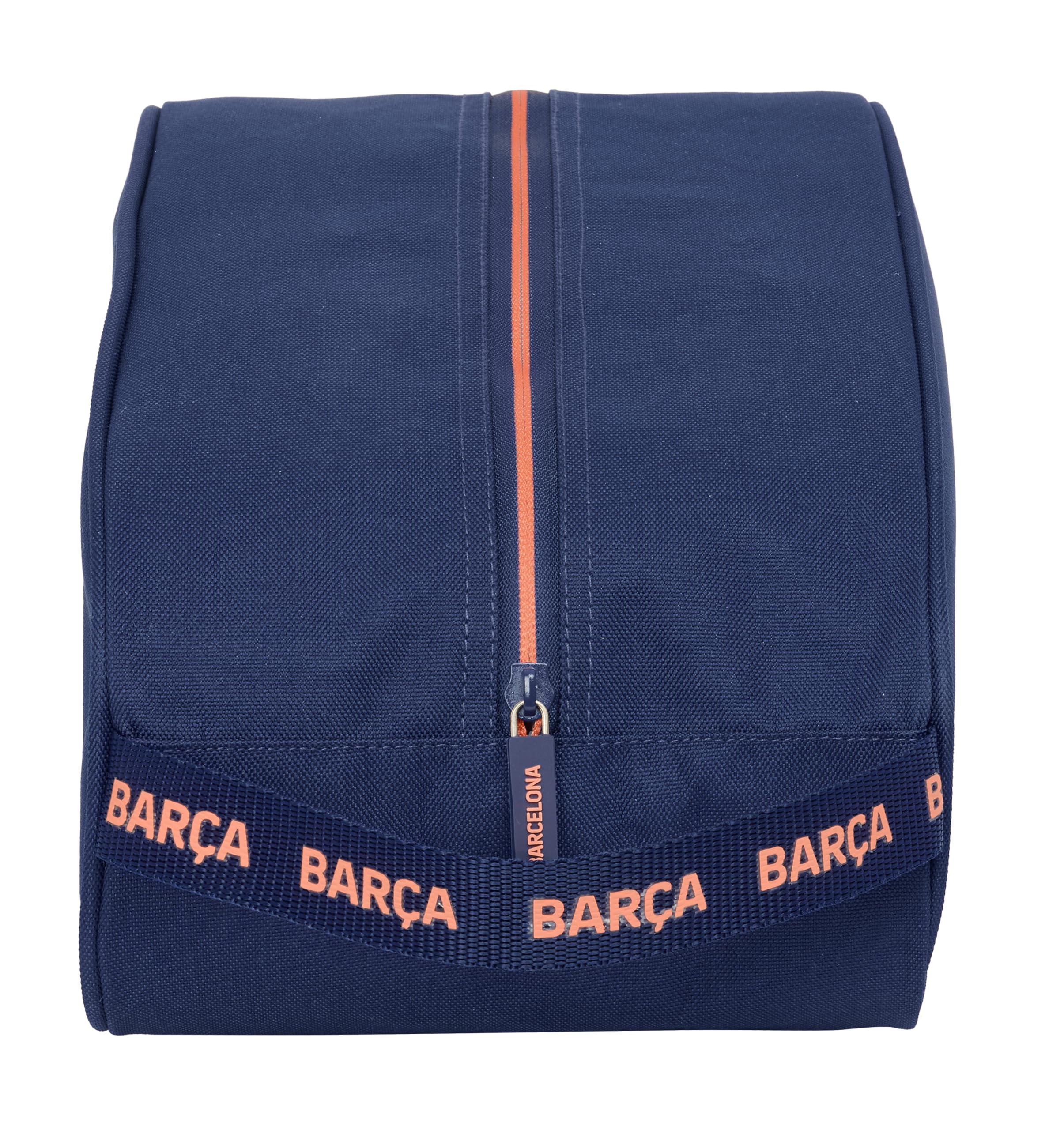 F.C.Barcelona 2ª EQUIPACIÓN - Zapatillero Ovalado, Multiusos, Portatodo, Deporte, Extraescolares, Fútbol, Cómodo y Versátil, 34x18x15 cm