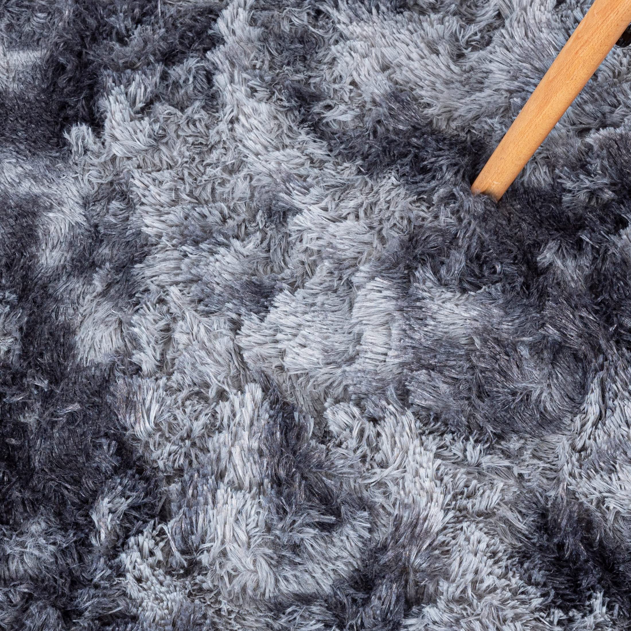 Carpeto Rugs Tappeto Salotto Moderno Peloso - Tappeto Camera da Letto Morbido - Tappeto Cameretta Grande - Tappeti Moderni Soggiorno Pelo Lunga - Grigio - 200 x 300 cm