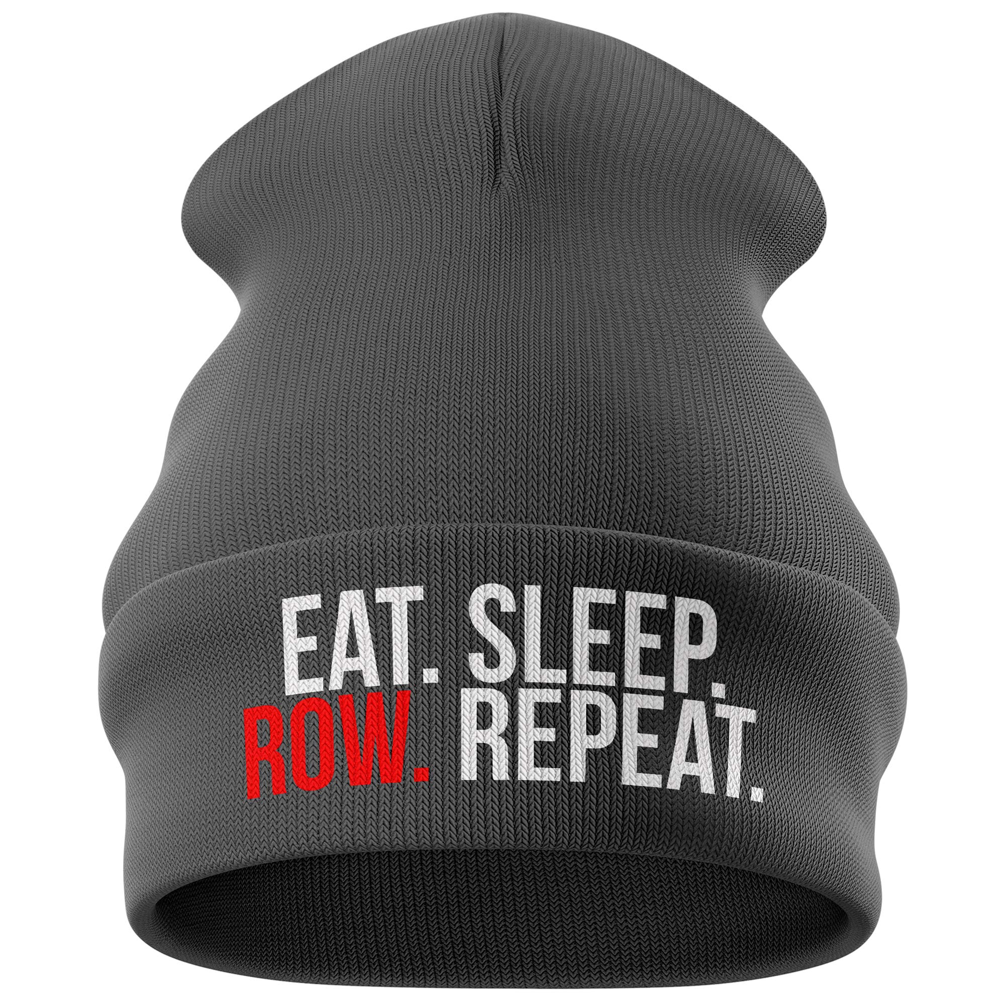 Purple Print HouseRowing Gift - Eat Sleep Row Repeat Funny Beanie Hat - Rowing Hat - Novelty Gifts Boys Mens, Grey, One Size