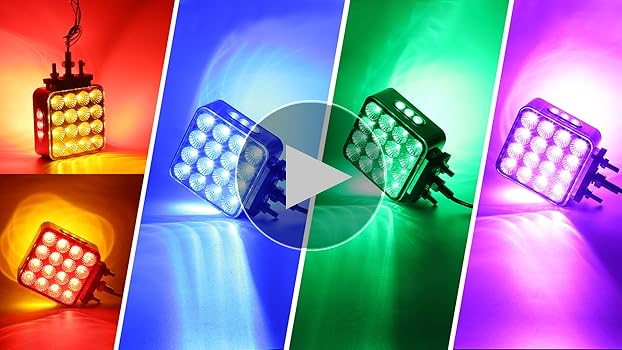 Amazon.com: Partsam 2pcs Dual Revolution Amber/Red/Blue