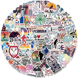 100PCS Lacrosse Stickers |Aesthetic Lacrosse Decals for Water Bottles, Laptop, Phone, Guitar, Luggage, Notebook, Skateboard, Yonseng Vinyl Waterproof Lacrosse Stickers
