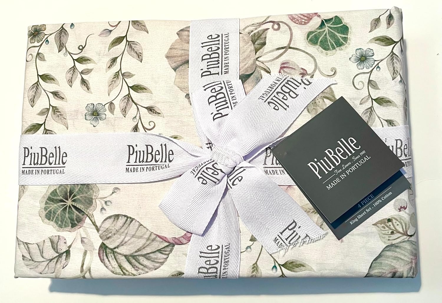 Piu Belle Portugal Premiere 100% Cotton Piubelle Cooling Bed Sheets – Ultra Soft, Breathable Hotel Collection 4-Piece Sheet Set (Adelina, King (U.S. Standard))