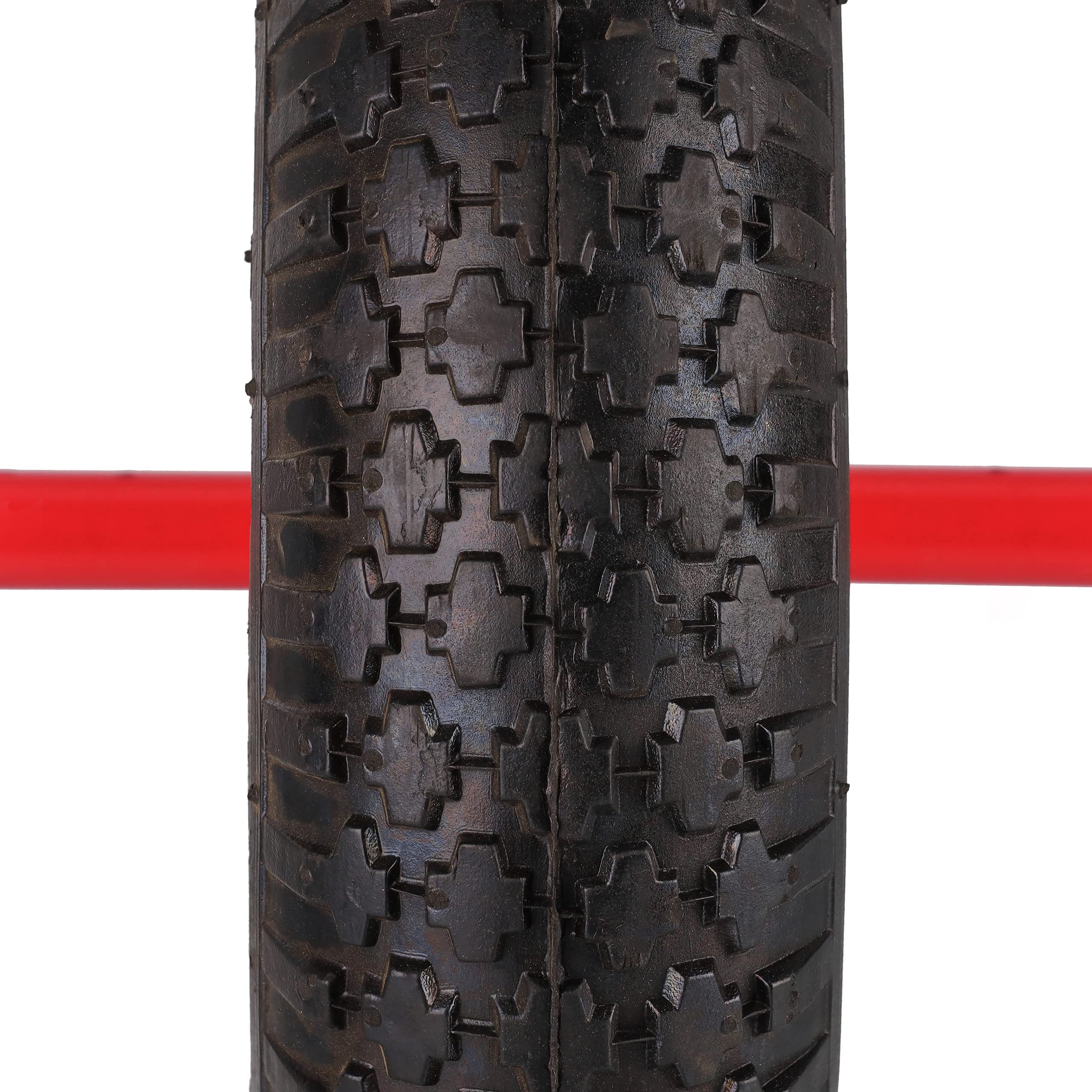 Relaxdays kruiwagenwiel 3.50-8, rubberen band met stalen velg, lekvrij, tot 100 kg, reservewiel kruiwagen, zwart/rood