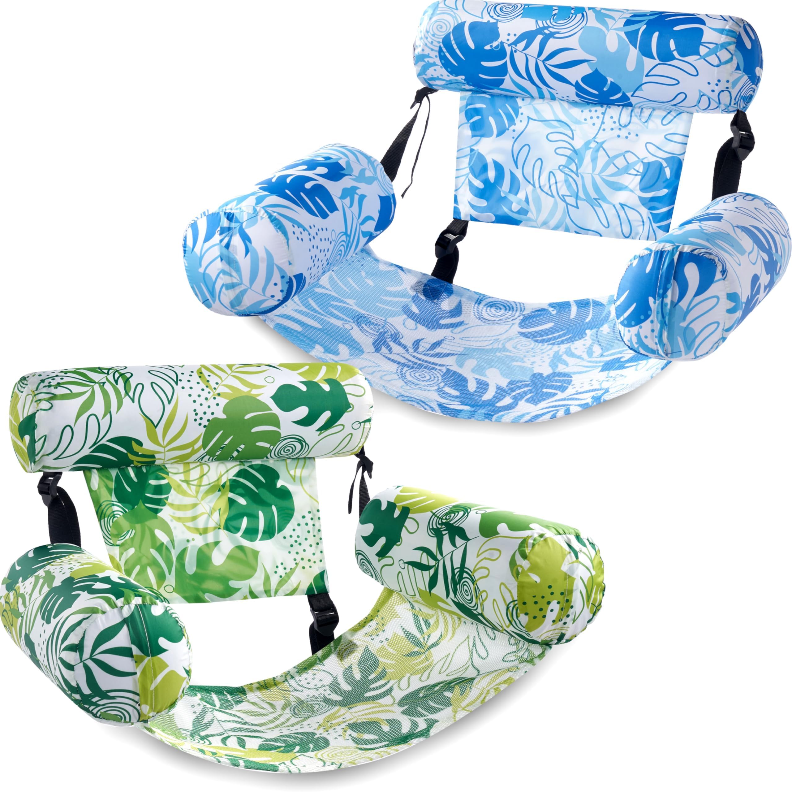 SLOOSH Inflatable Pool Floats Adult, 2 Packs Floating Lounge Chairs, Blow up Pool Inflatables for Adult, Inflatable Chair for Party Summer Water Beach Lake Fun