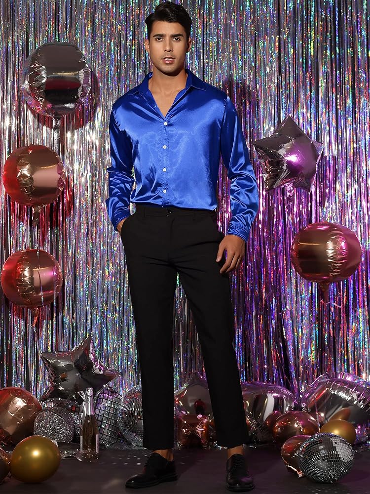 【かなり希少】エスカーダ　ツタンカーメン　シルクシャツ　星柄　長袖　金ボタン かなり希少】エスカーダ ツタンカーメン シルクシャツ 星柄 長袖