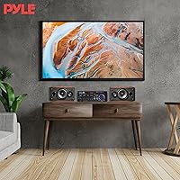 Vista 7 de Pyle Amplificador de potencia estéreo Bluetooth inalámbrico de 200 W, receptor de audio de 2 canales con RCA, USB, SD, entrada de micrófono, radio