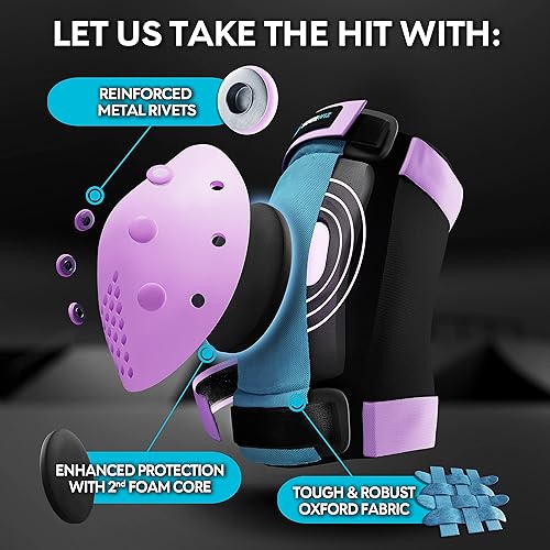 Miniatura 3 de SKATEWIZ Juego de almohadillas de protección para patineta para niños - Smash - Almohadillas para patines 6 piezas - Coderas Roller Derby y