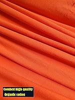 Vista 3 de The Yard - Tela de punto de algodón elástico naranja y elastano, material de camiseta de color sólido para costura y manualidades (1 yarda)