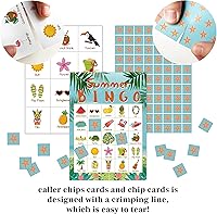 Vista 3 de Zodvery Tarjetas de bingo hawaianas, actividades tropicales de verano, juego de bingo para familia, fiesta de cumpleaños de adultos, fiesta