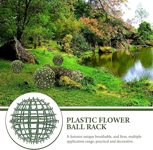 Miniatura 4 de Estante de bolas de plástico para plantas artificiales, jaula de soporte de bola topiaria, marco de plástico, soporte de estante de flores para