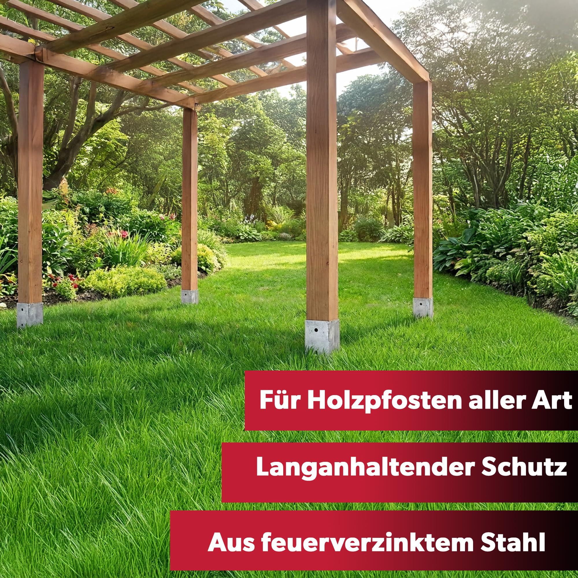 4x siwitec Einschraub-Bodenhülse für Vierkantpfosten, feuerverzinkter Stahl, Länge 595 mm, 71 x 71 mm, witterungs- und korrosionsbeständig, Einschlag Bodenhülsen, Bodenhülsen für Holzpfosten