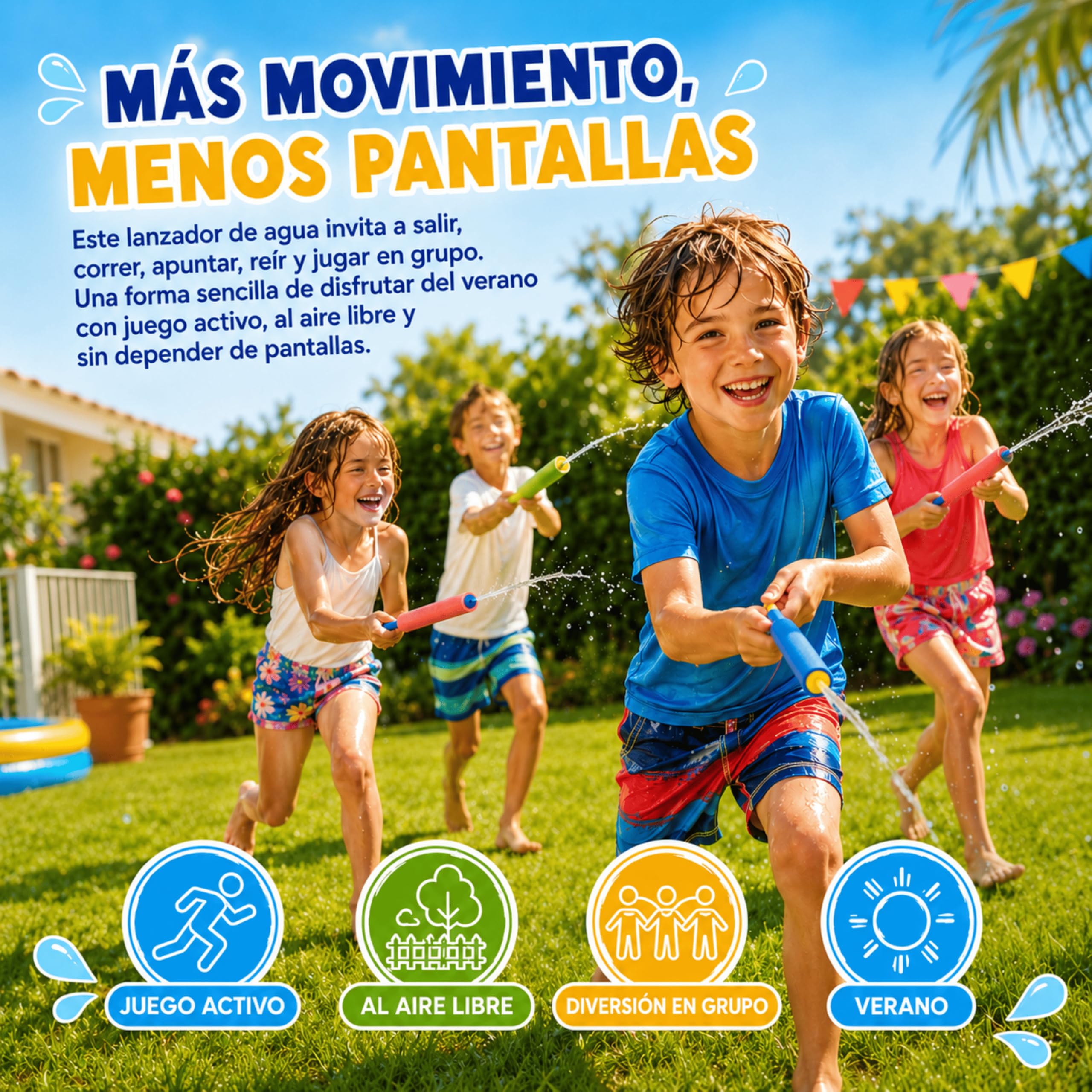 48 Pistolas de Agua de Espuma 21 cm para Niños