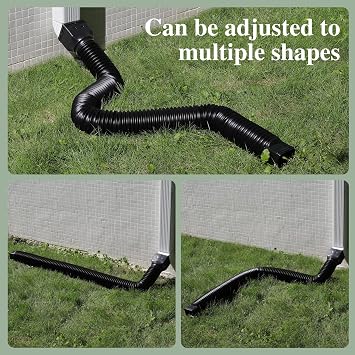 Gutterlix Flexible Gutter Downspout Extensions, Connectable Downspout Extender with 58+ 67 Extendable Pipe, Thickened Down spout Drain Extension for Rainwater Drainage(2 Pack, Black)