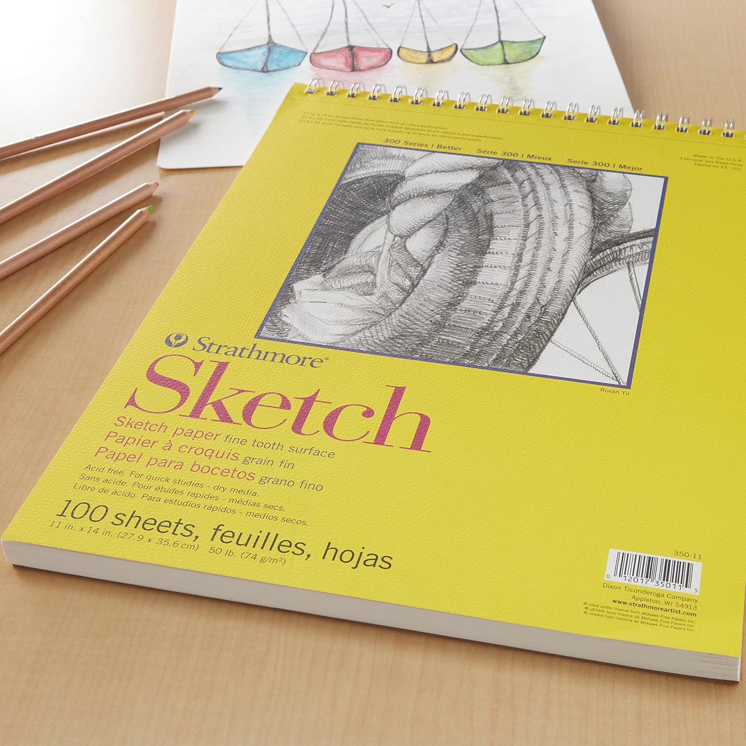 Strathmore 300 Series Wired Sketch Paper Pad, 12 Pack