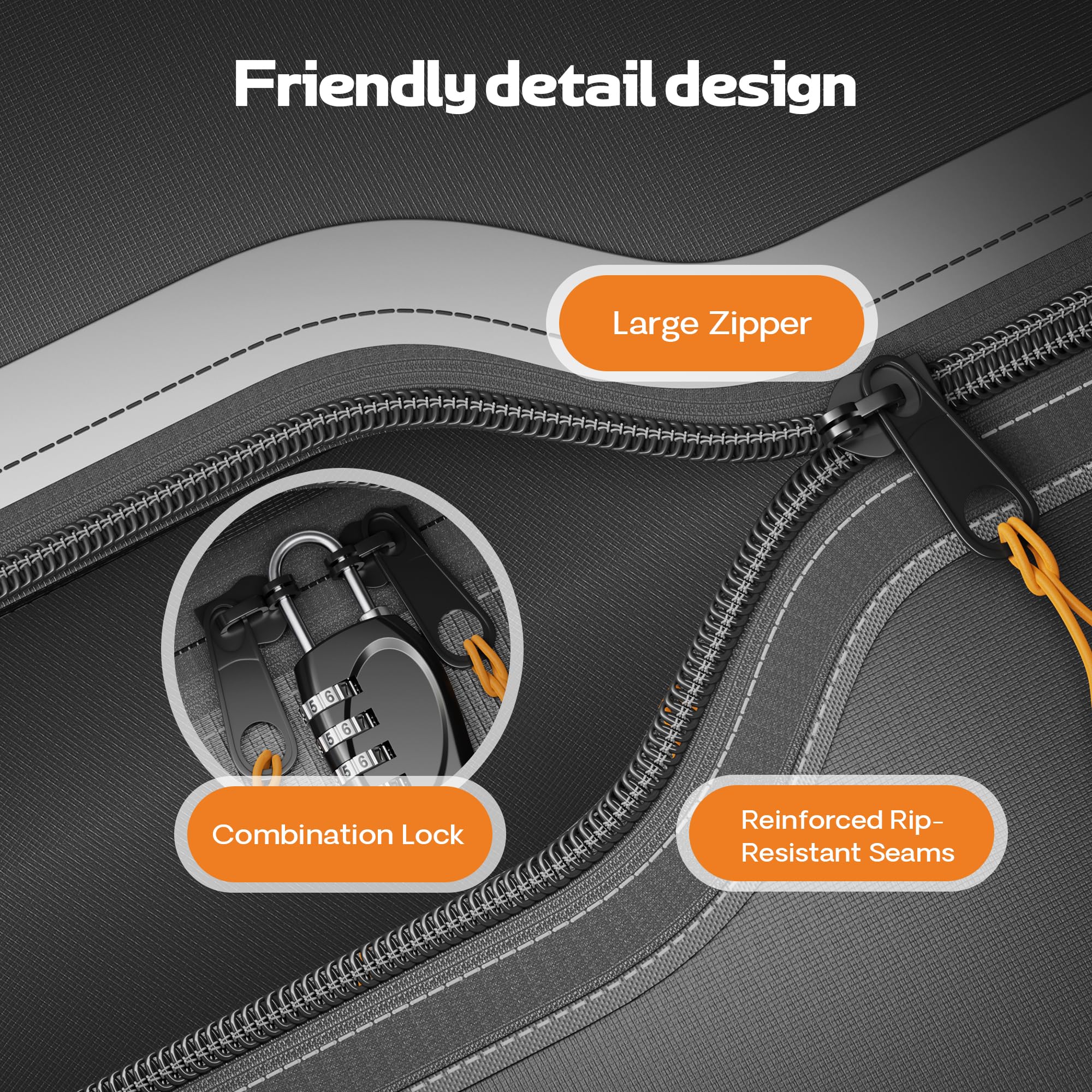 Coffre de toit de voiture 437 l, sac de toit pliable en PVC avec tapis antidérapant, sangles de serrage renforcées, 6 crochets de porte et serrure à combinaison, compatible avec SUV, camionnette