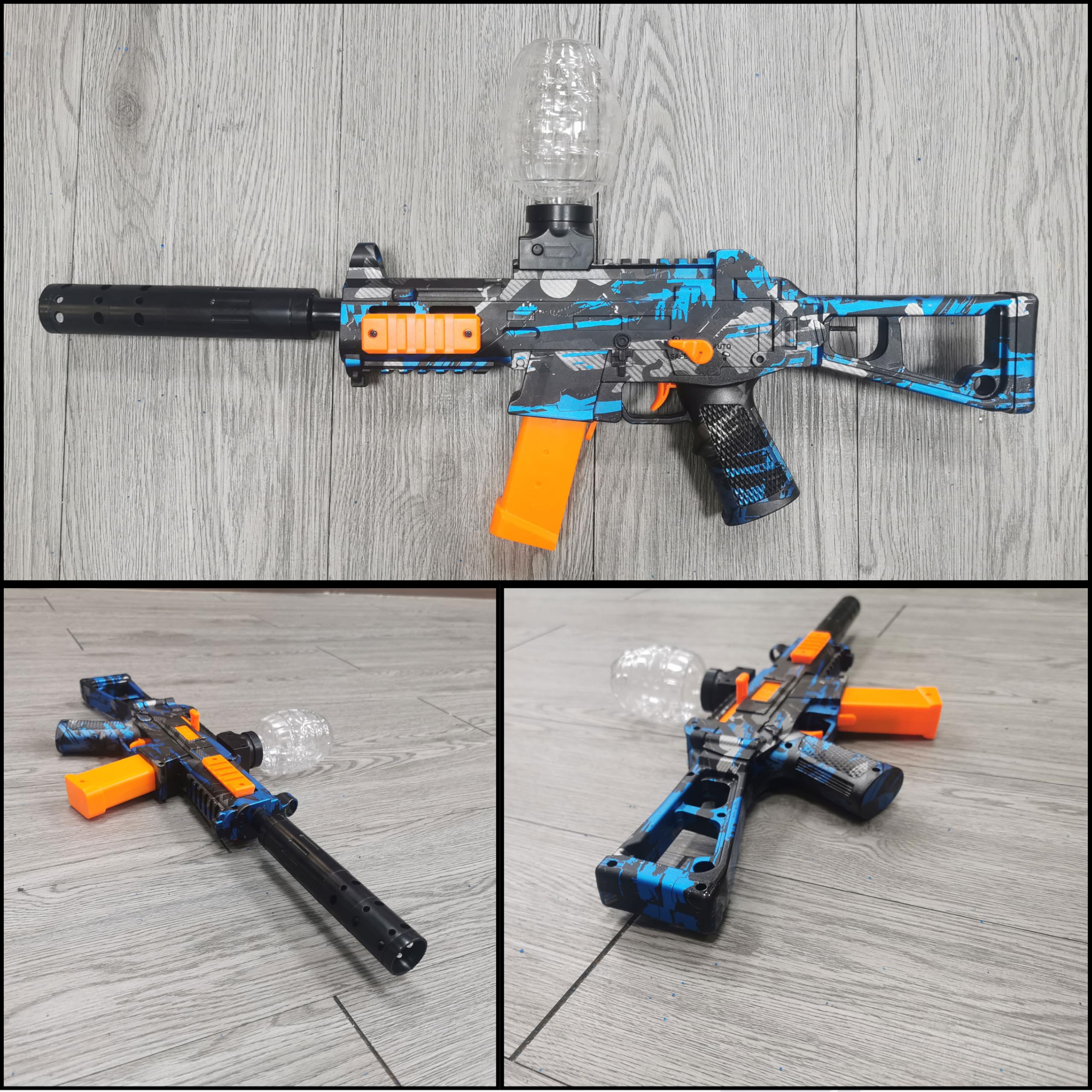 Gel Blaster Gun UMP45 – Pistolet à Bille Eau Electrique Automatique – Accessoires et Lunettes – Watersoft Puissant Fusil Arme Mitraillette - Adulte Gelfire Water Gun