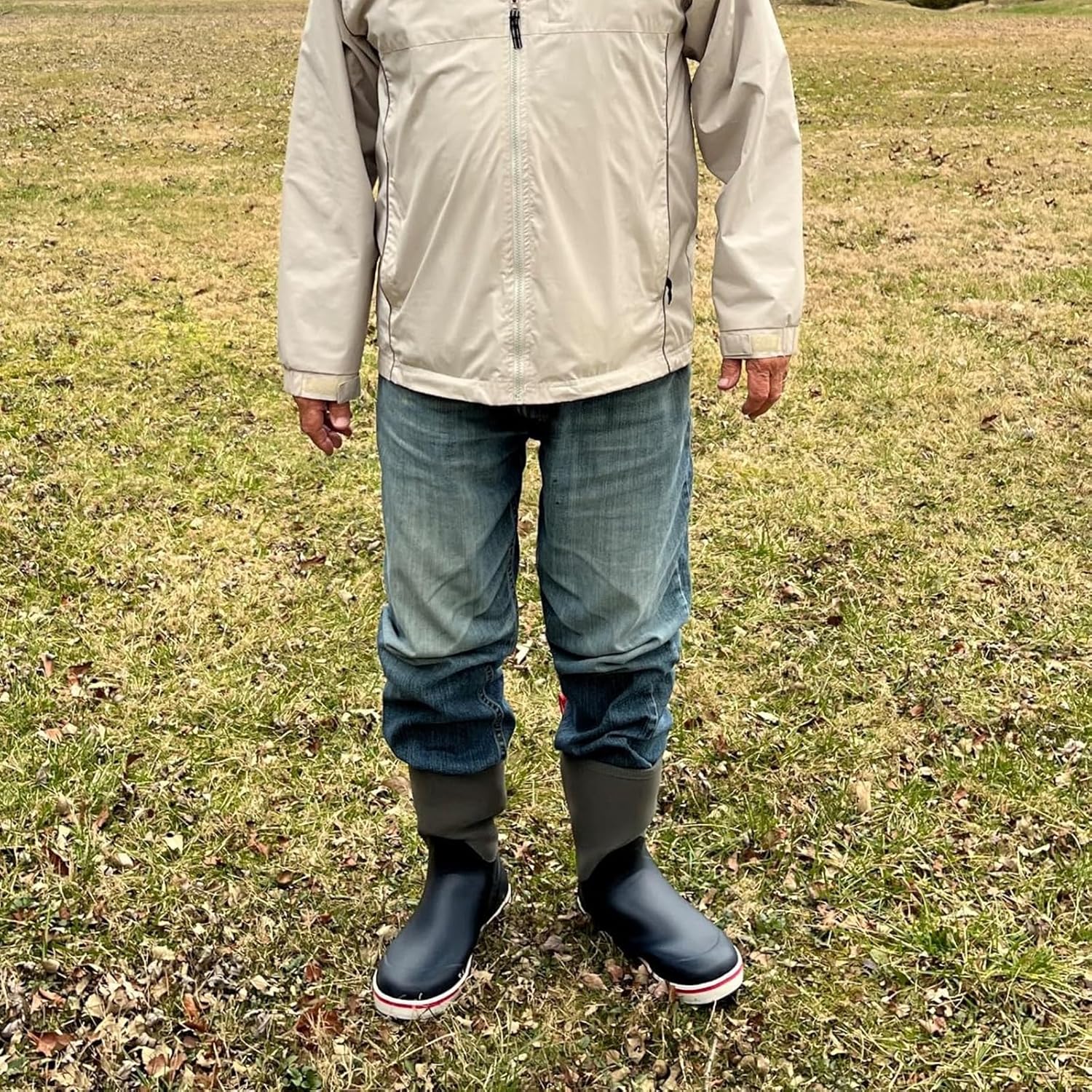 Showave Deck Boots for Men Rain Boots Mid Calf Insulated Rubber Boot for Men Waterproof Fishing Boot Outdoor Mud Booties for Sailing Gardening Working - Image 2