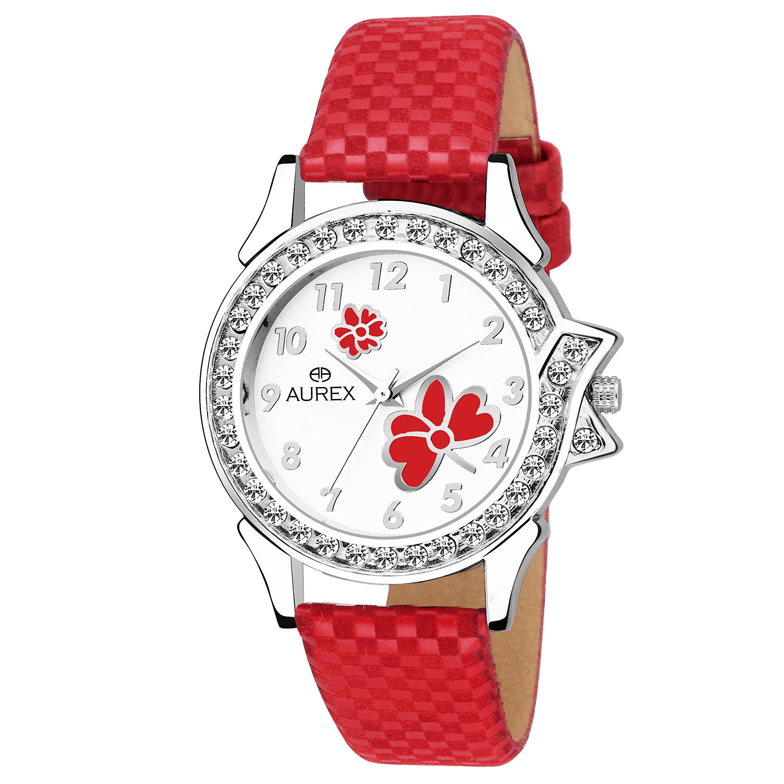 AUREX Analogue Womens Watch (White Dial Red Colored Strap) (B07F46W6L5) Amazon Price History, Amazon Price Tracker