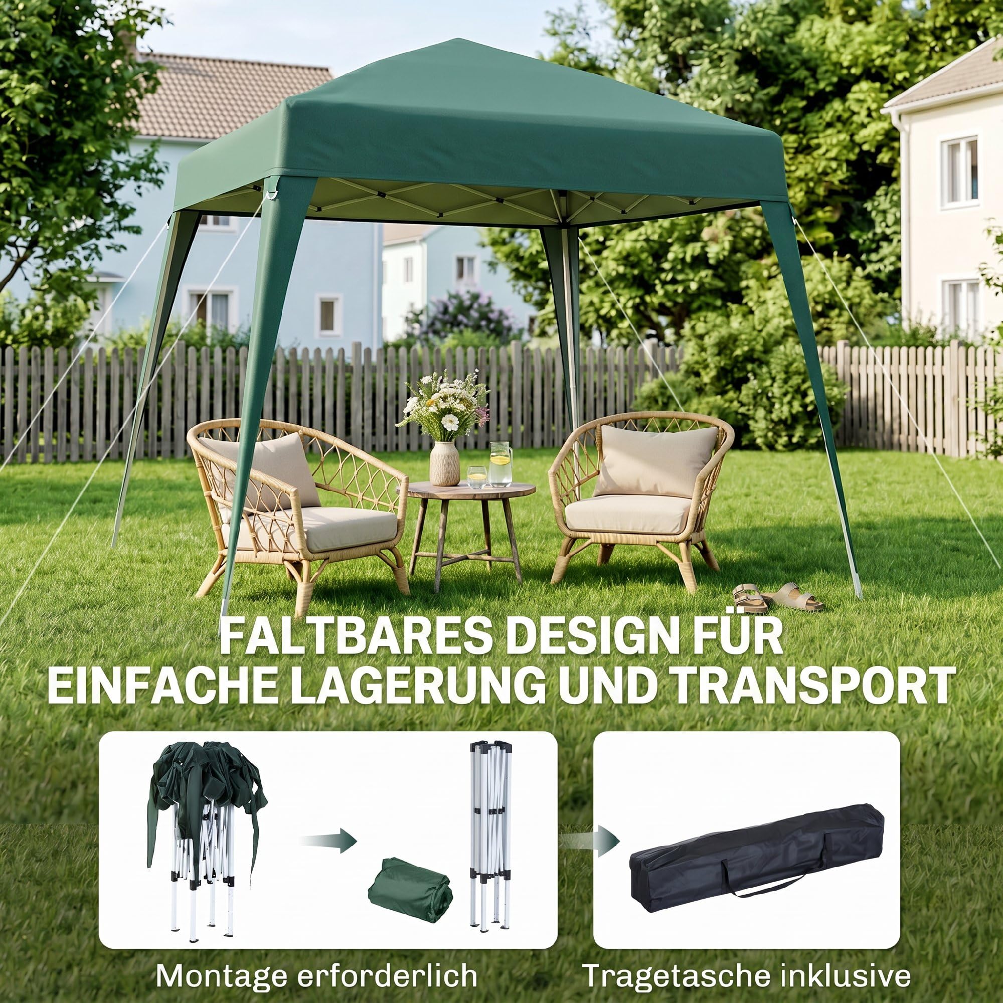 Outsunny Faltpavillon inkl. Tragetasche, 3x3m, Stahl