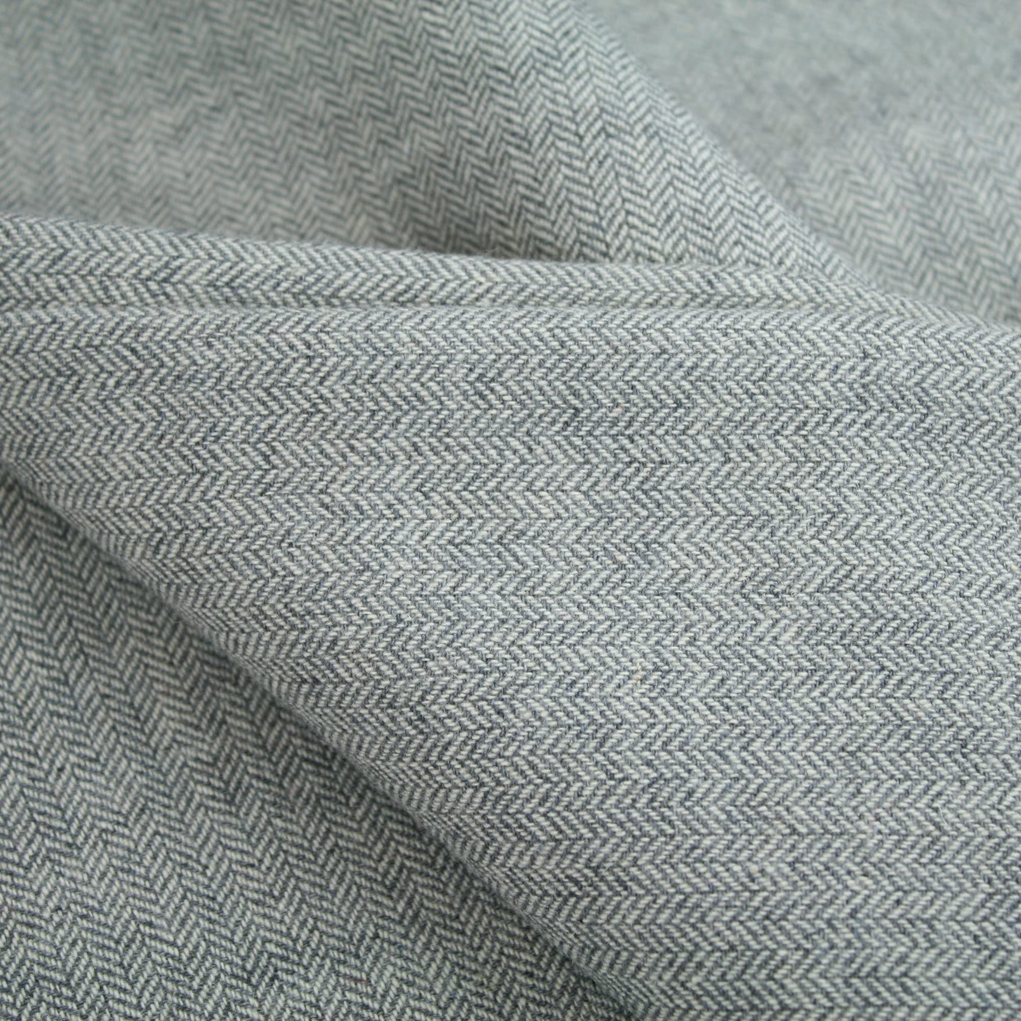 We Love Fabric Grey Herringbone Tweed Wool Blend Upholstery Sofa Cushion Chairs Cloth