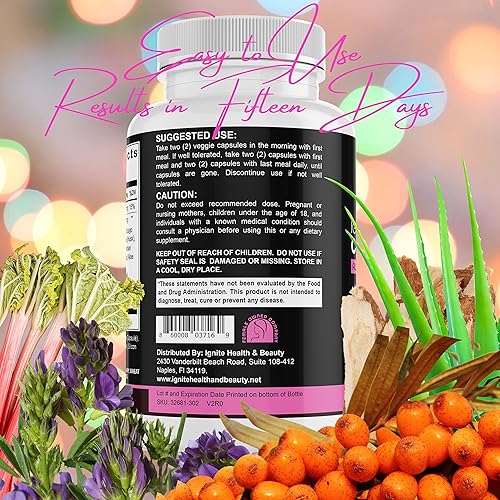 Miniatura 4 de Ignite - Limpiador de colon limpio y desintoxicación para pérdida de peso y apoyo digestivo - Limpieza extra fuerte de acción rápida de 30 días con