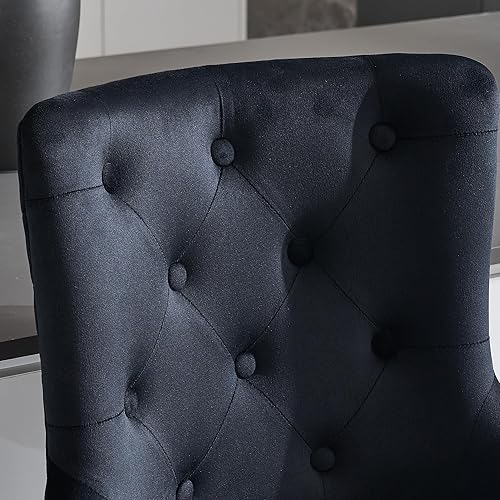 Miniatura 86 de Juego de 2 taburetes de bar giratorios ajustables de terciopelo con respaldo alto copetudo, modernos taburetes de altura de mostrador con base