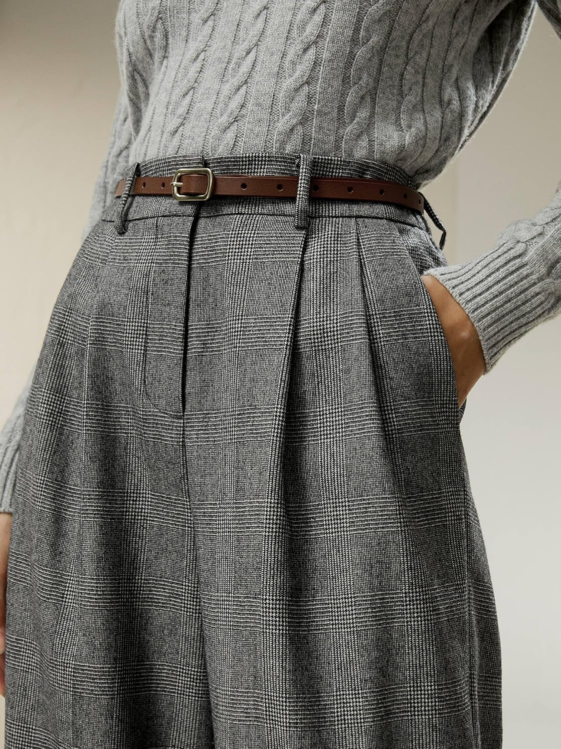 LilySilk Wool-Flannel Suit Trousers for Women Soft Silk Lined Business Blazer Suit Pants Office Work Formal Occasions